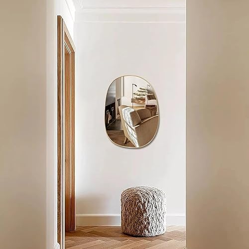 Miniatura 9 de PHOSPHOR Espejo negro asimétrico irregular decorativo para habitación, hogar, baño, dormitorio, sala de estar, casa de campo, decoración de pared