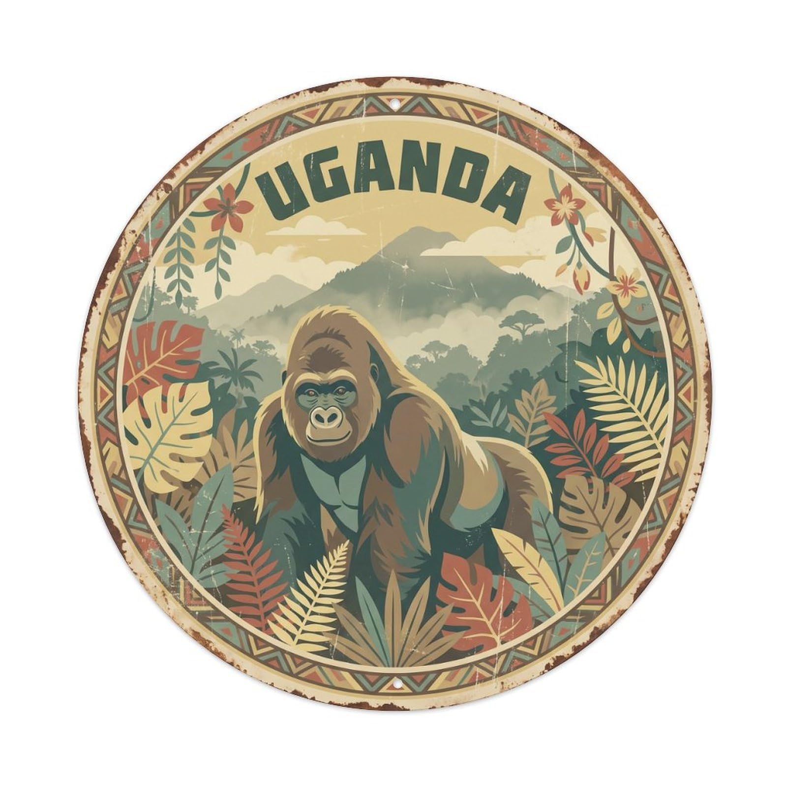 Uganda Gorilla Rainforest Canopy Metal Tin Sign
