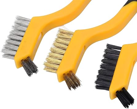 Mini Tel Fırça Seti 3 Parça 180 MM Tepeli Metal Pas Boya Çok Amaçlı Temizleme Çelik Fırça Seti