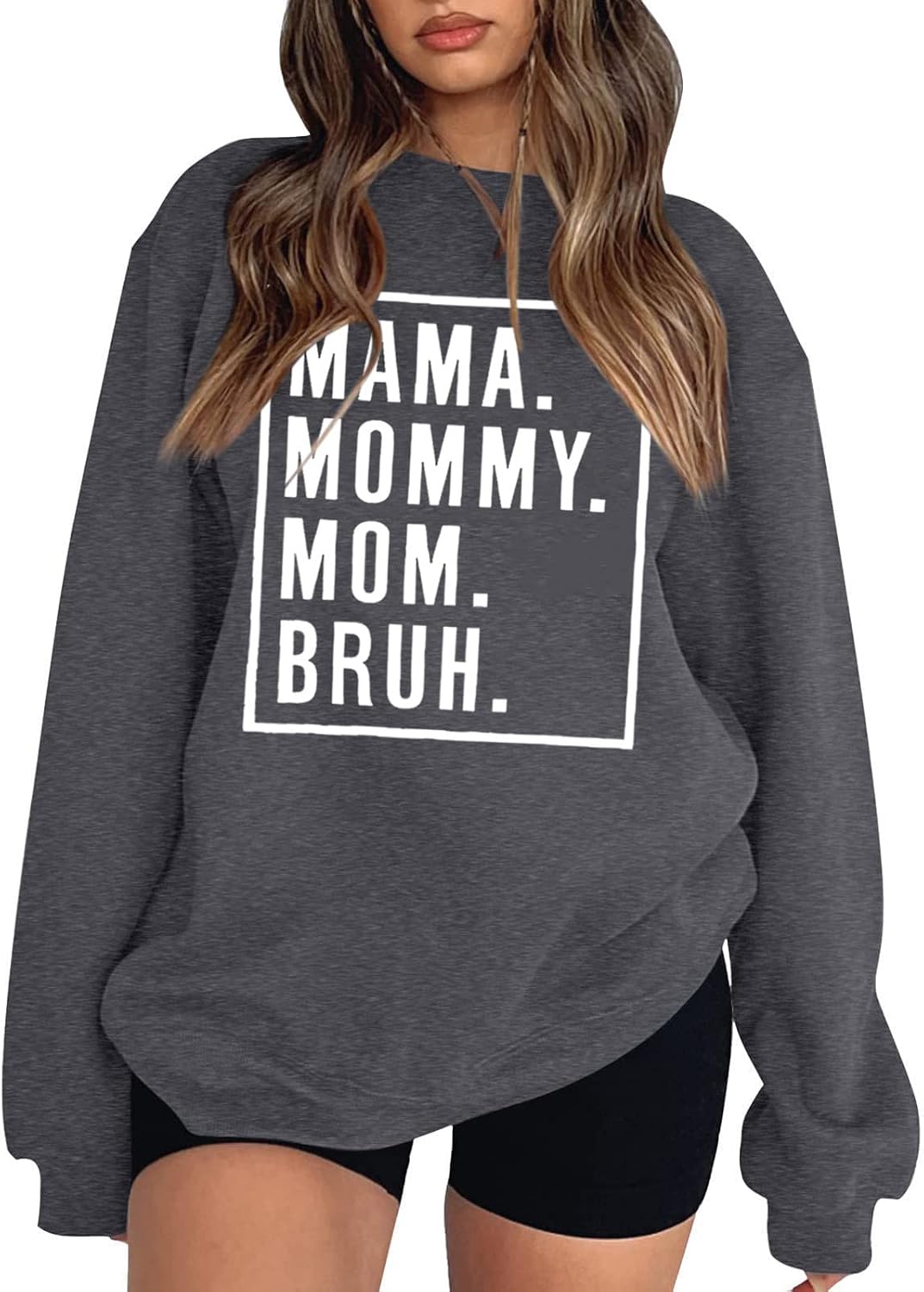 Women's Mama Sweatshirt, Crewneck Long Sleeve Casual Pullover Tops Mom Sweatshirt For Women, S-2XL