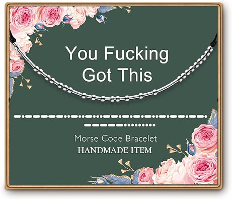 ASELFAD Morse Code Bracelets for Women, Funny Best Friend Birthday Gifts for Women Friendship Bracelets, Inspirational Jewelry, Teen Girl Gifts Trendy Stuff