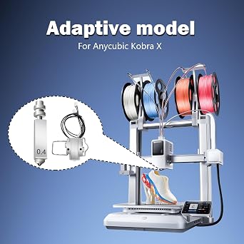Kobra X Hotend ノズル4個と加熱組み立てキット1個 3Dプリンター組み立て押出機キット - Anycubic Kobra X用オールメタルホットエンド/プリントヘッド交換用、0.4mm/0.4mm/0.6mm/0.8mmノズル内蔵