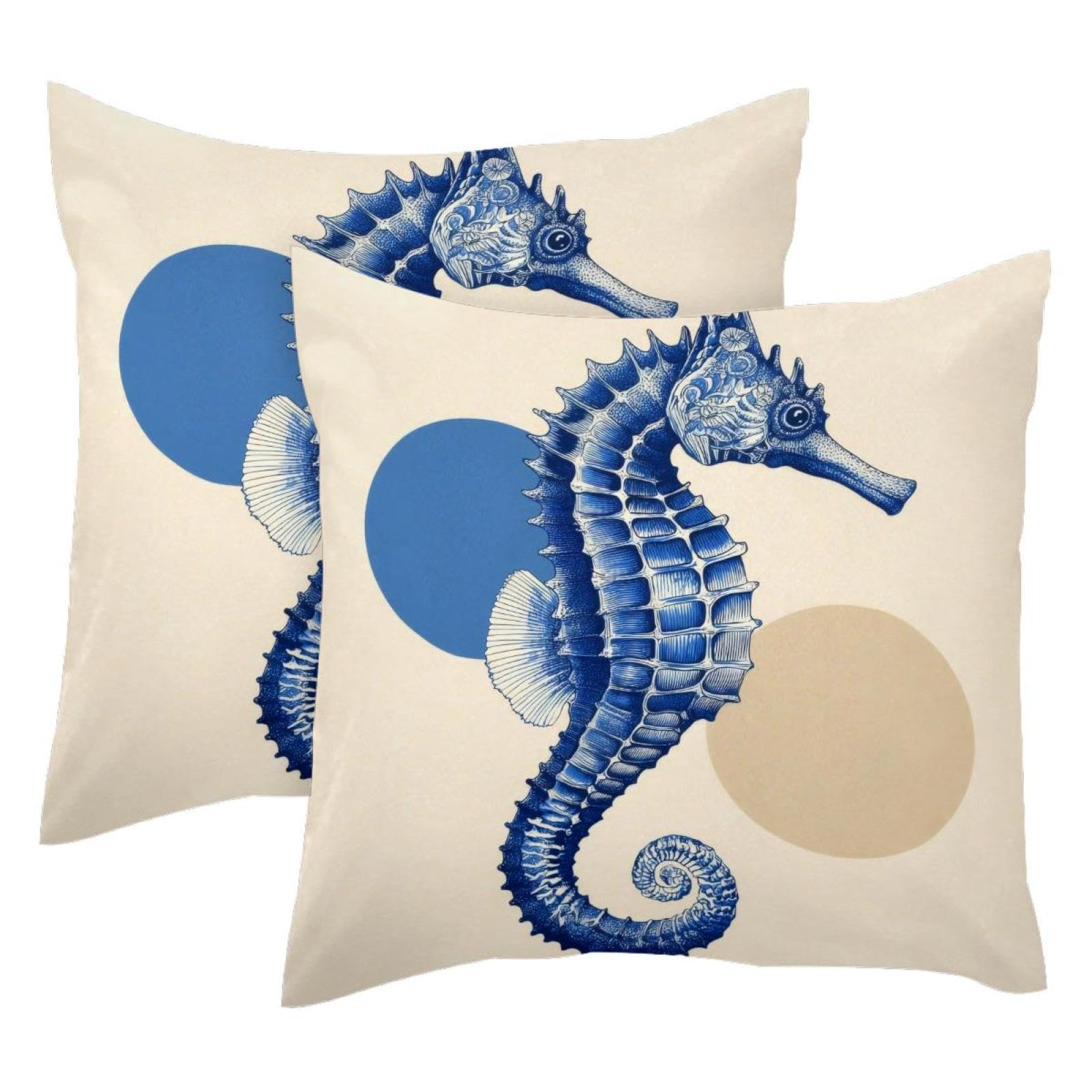 Housse de coussin hippocampe 50x50 cm en velours pour canapé et chambre