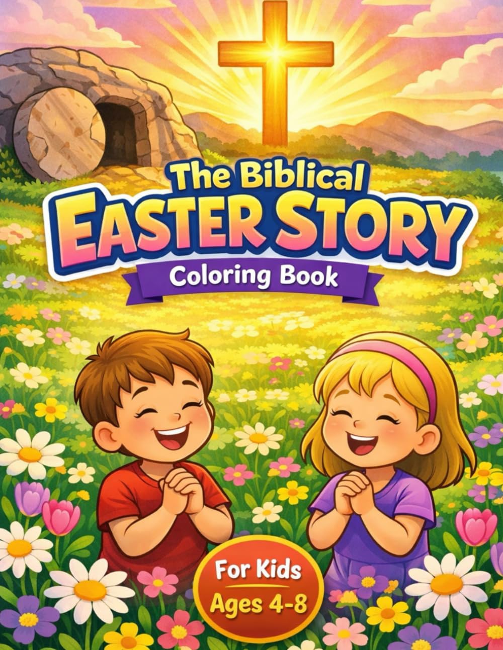 The Biblical Easter Story Coloring Book: For Kids Ages 4-8