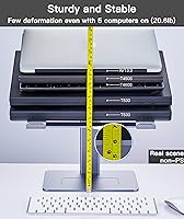 Vista 8 de Soporte ajustable para laptop para escritorio, soporte para portátil de DJ de altura ajustable, soporte elevado para portátil para modo de pie