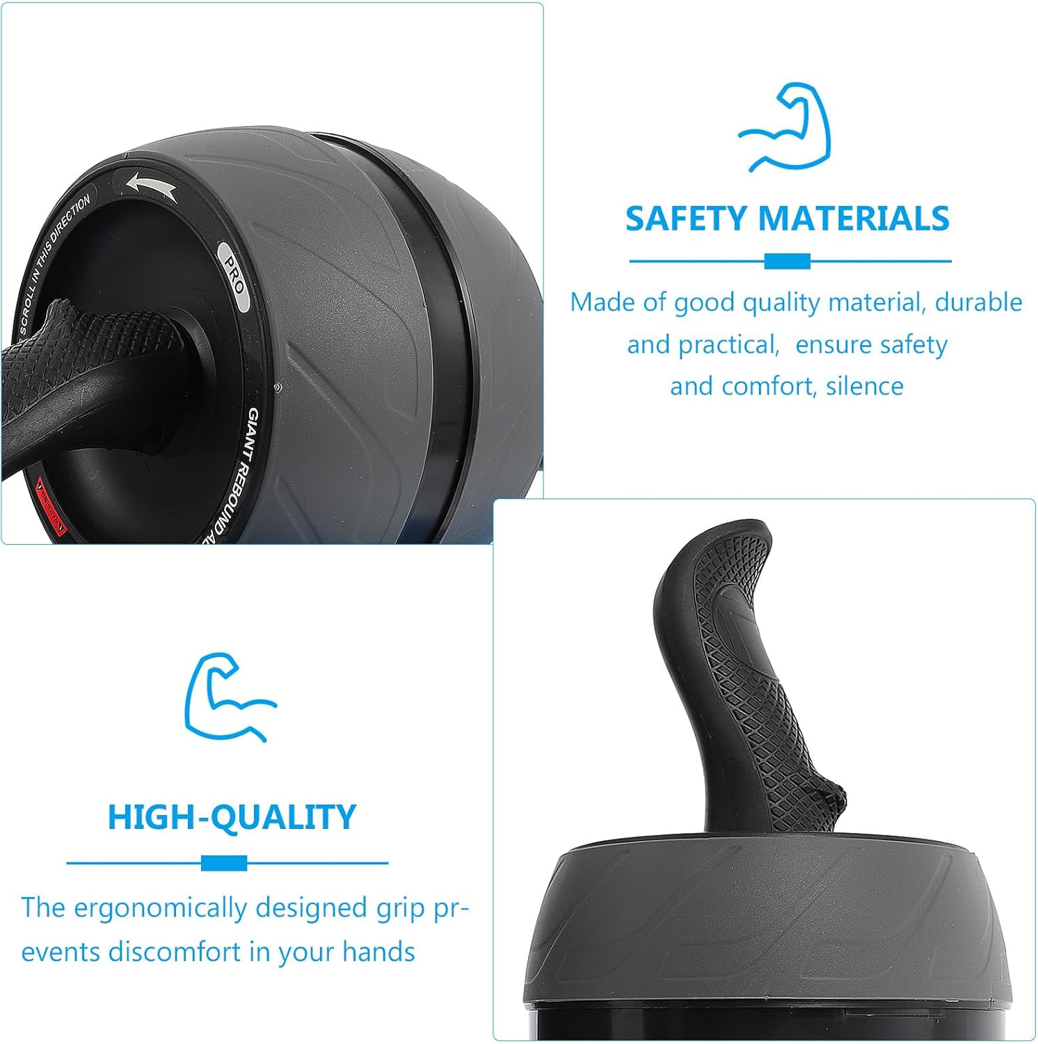 SECFOU Ab Roller Wheel Fitness Roller Abs Core Workout Equipment with Automatic Rebound for Home Strength Training and Abdominal Muscle Exercise