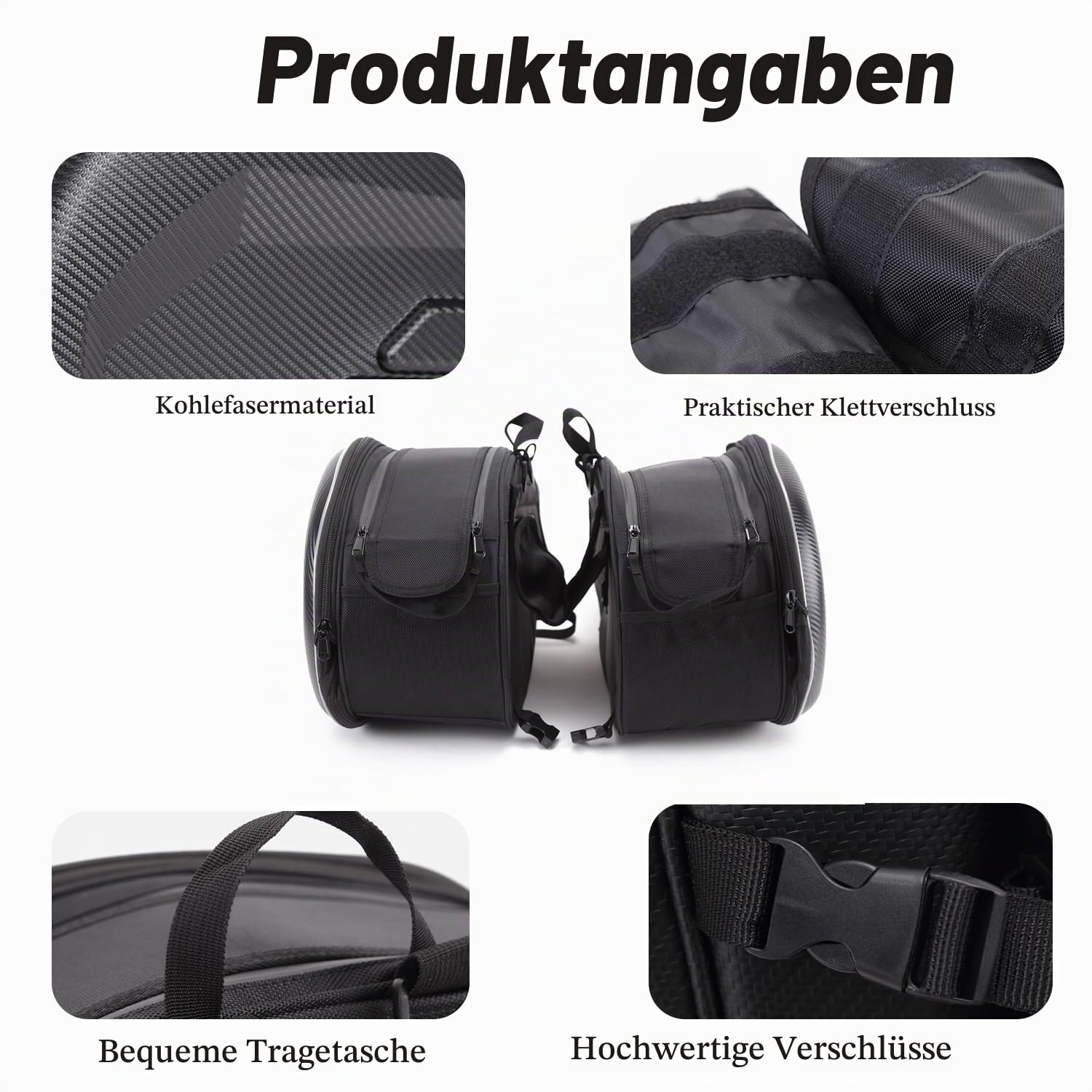 Motorrad Seitentasche,36L-58L,Wasserdicht,Motorradtasche Aufbewahrungstasche,Erhöhter Stauraum für die Aufbewahrung von Gegenständen