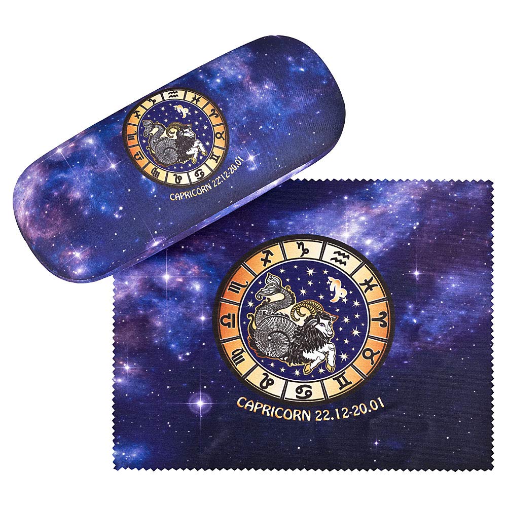 Von Lilienfeld Unisex Capricorn Zodiac Sign Horoscope Glasses Case Present Cleaning Cloth Spectacle Cases Lightweight Stable
