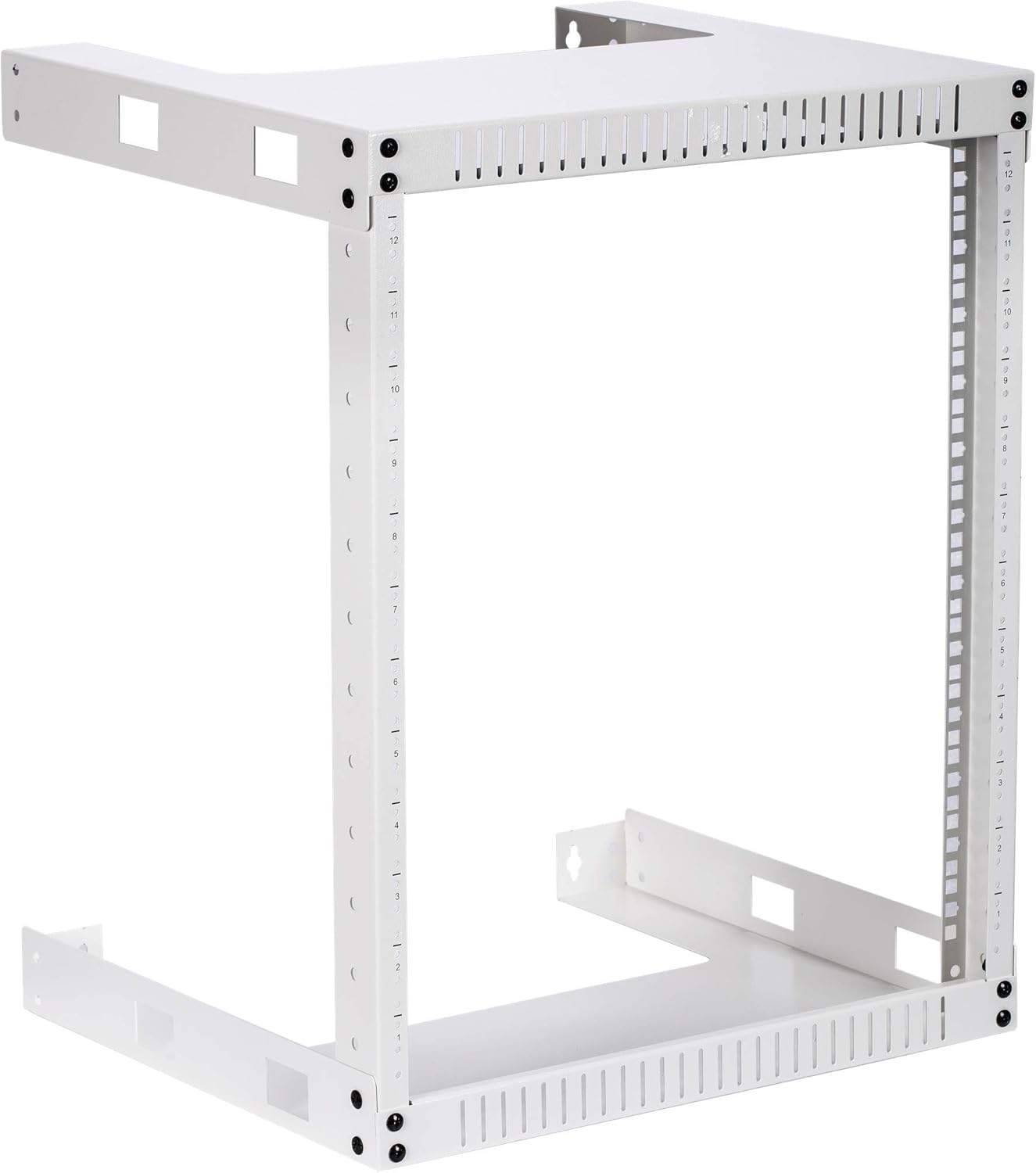 Amazon.com: KENUCO White 12U Wall Mount Open Frame Steel Network ...