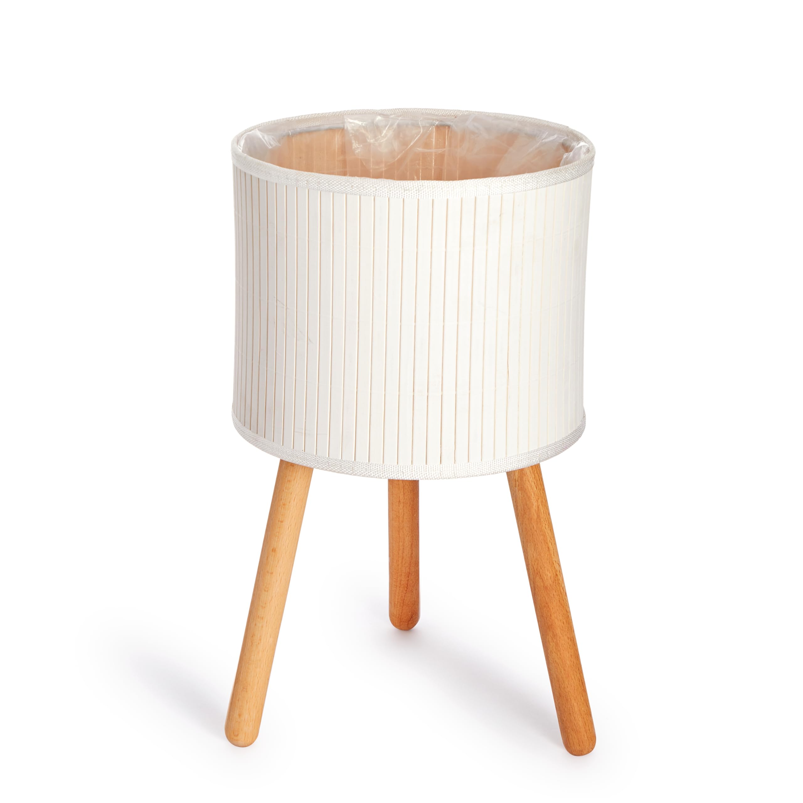 Pot de fleurs Paco Home en osier tressé blanc lot de 2