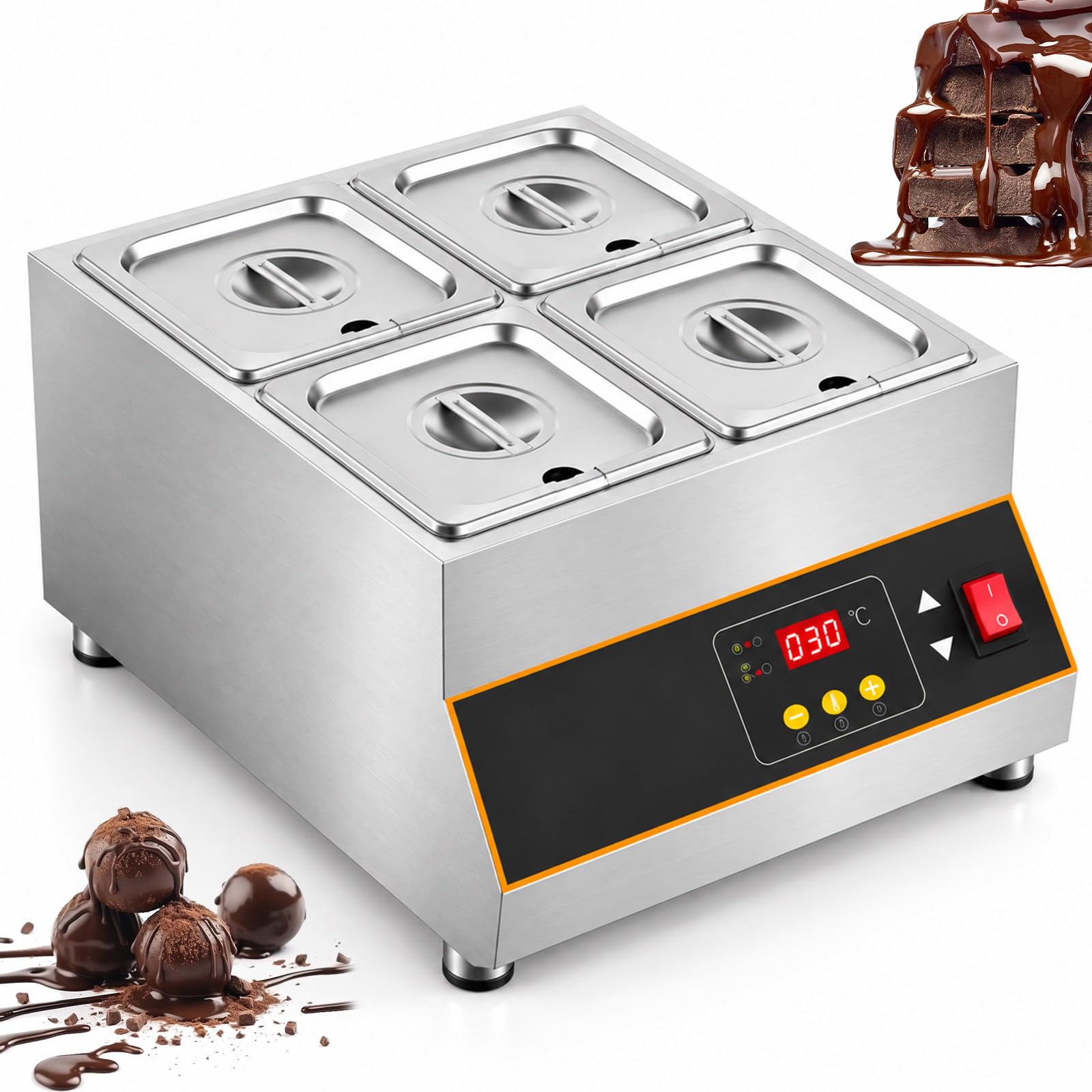 Macchina per il Temperaggio e lo Scioglimento del Cioccolato da 12kg 4-Tank