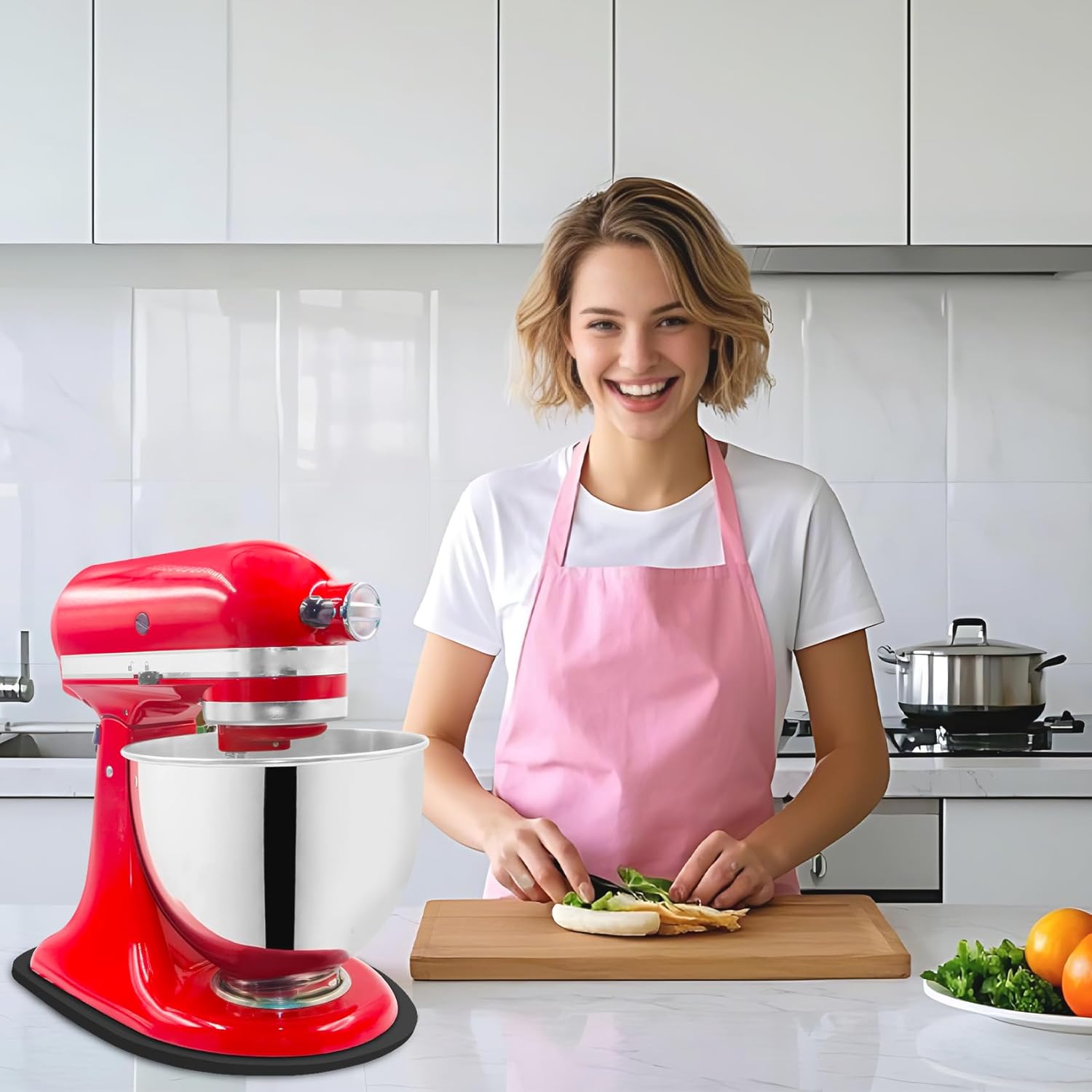 Compatible with Kitchen aid 4.5-5 Qt Bamboo Mixer Slider - Appliance Slider for Tilt Head Kitchen aid Stand Mixer Artisan, Countertop Storage Mover Sliding Tray Accessories Attachments-black