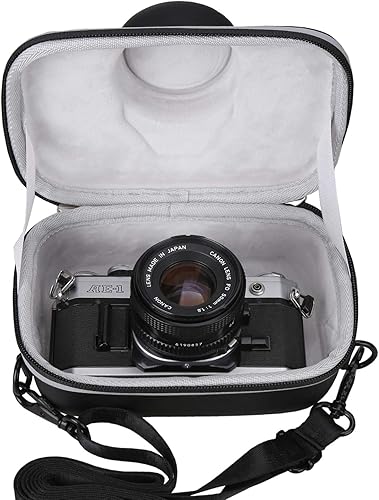 Aproca Funda compatible con cámara SLR Canon AE-1 de 1.378 in, bolsa de almacenamiento duro portátil para accesorios (solo funda)