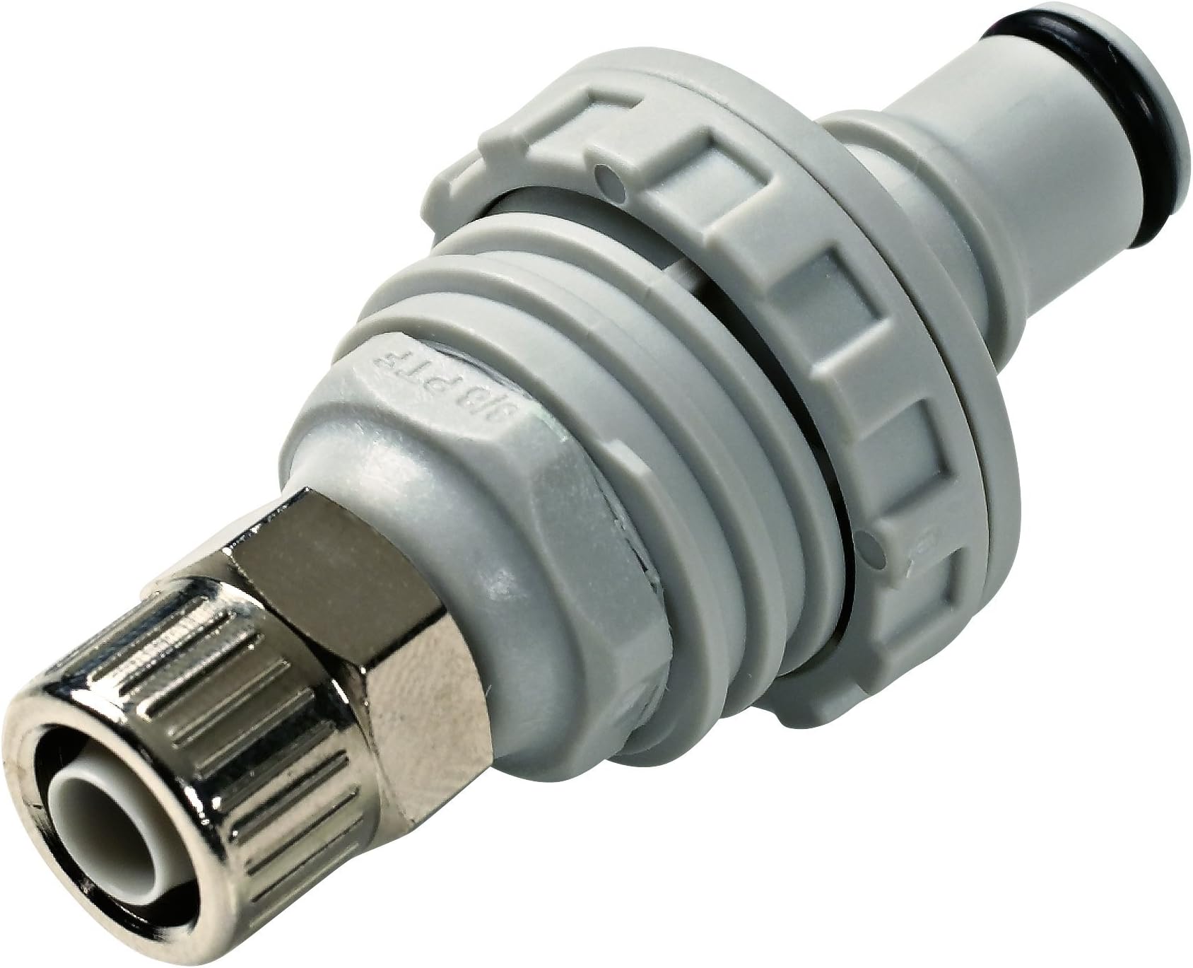 Colder NS4D40006 Polypropylene/ABS Tube Fitting, Insert, Shutoff, Panel Mount, Ferruless, PTF, 1/4" Insert x 3/8" Tube OD