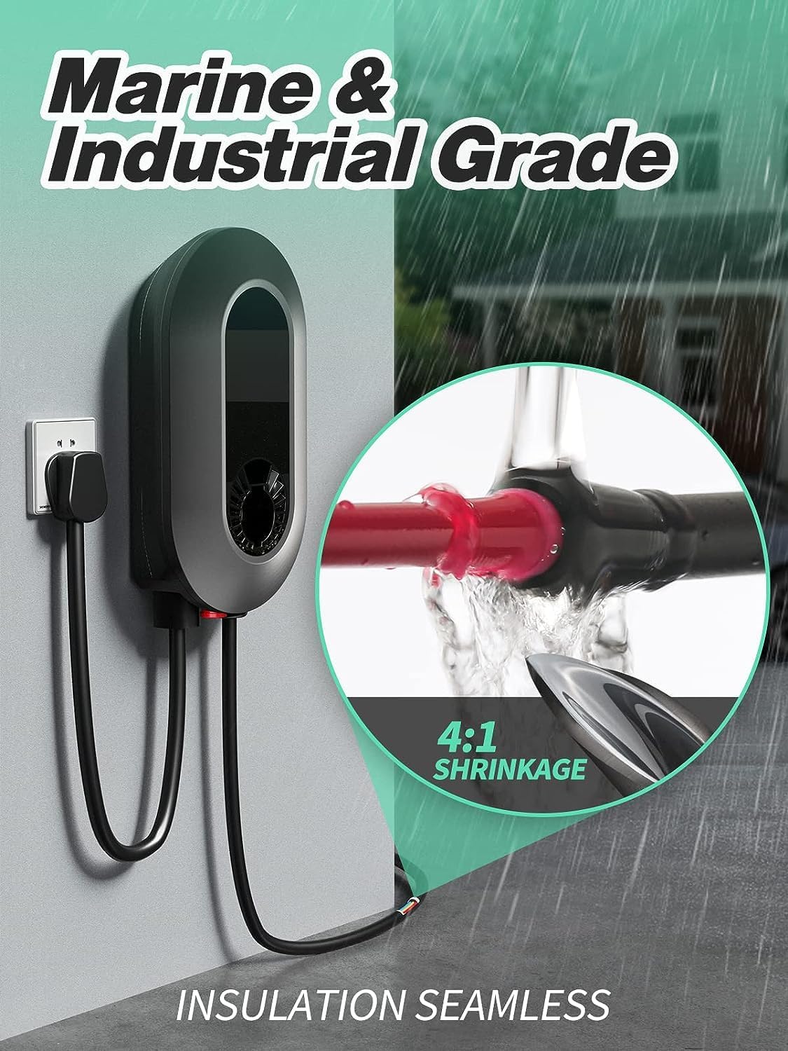 4:1Heat Shrink Tubing Kit - Automotive Wire Weaved Insulationr - Dual Wall Tube - Adhesive Lined - Marine Shrink Tubing (32mm/10Feet, Red)