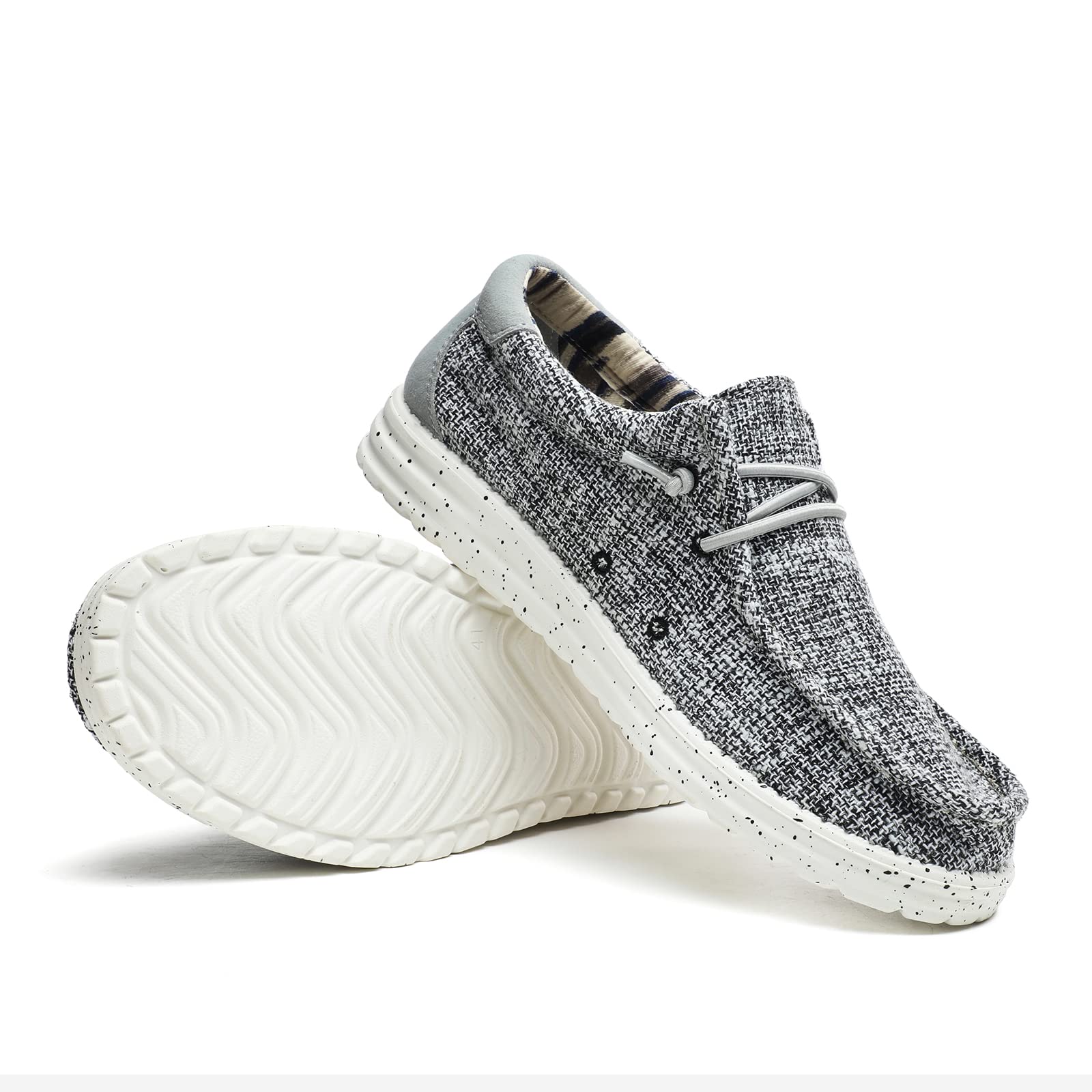 FULORISMen’s Machine Washable Slip On Lace Up Casual Loafer Breathable Travel Canvas Shoes for Men Comfortable and Stylish Summer Loafers Lightweight Walking Shoes Boat Shoe