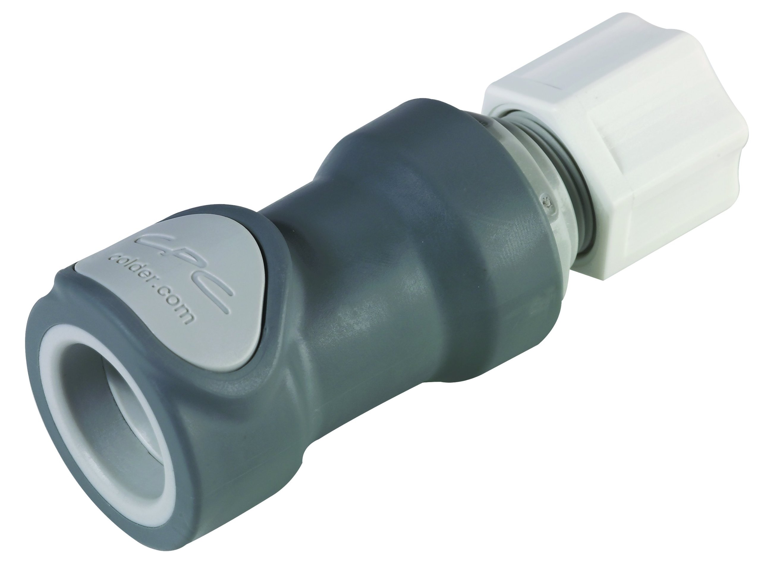 Colder Products Company NS6D13008 Polypropylene Tube Fitting, Coupler, Shutoff, In-Line, Compression, 3/8