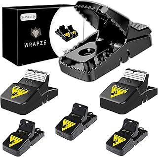 Wrapze Mouse Trap, Pack of 6 (3 Big, 3 Small) Quick & Safe Snap Mice Trap, Easy to Clean and Setup Bait, Humane and Reusable Mouse Traps Indoor, Outdoor, Pathways, Kitchen, Garage and Garden