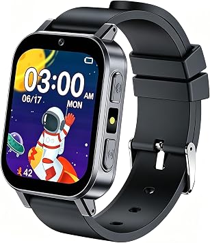 T TICCI Kids Smart Watch for Boys Girls - 1.83" HD Touch Screen, 500mAh Long Battery, Fast Type-C Charging, Games Camera Music Pedometer Torch, Educational Toys for Ages 4-12 Birthday Gift Black