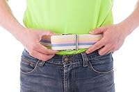 Vista 5 de COW&COW Cinturón de transferencia y marcha de 72 pulgadas con hebilla de metal, ayuda de transferencia para caminar y de pie para cuidador, Arco iris