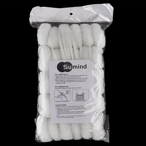 Miniatura 2 de Sumind Paquete de 30 trampas de nailon para lavadora, malla de malla, atrapador de pelusas con 30 bridas para cables
