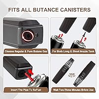 Vista 5 de Encendedor de butano, soplete de soldadura, estilo nogal negro, soplete de cocina recargable, resistente al viento, ajustable, llama solar, soplete