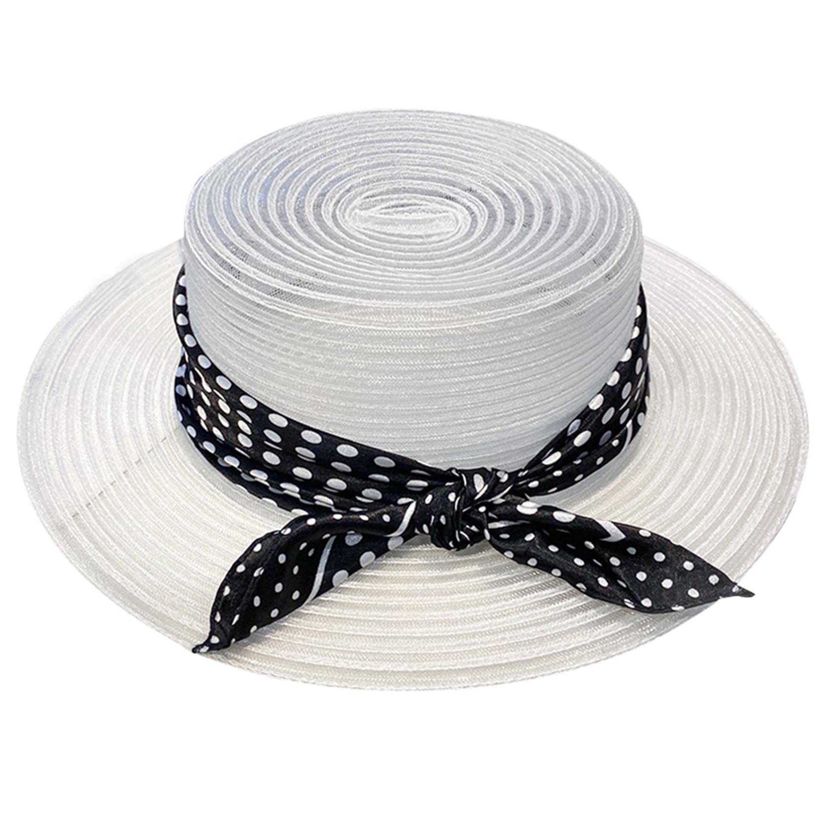 Sun Visor Hats Network Garn für Frauen, Sommerstrandhut breiter Krempe, Einstellbarer UV UPF50+ Reisevisoren Hut White-56-58cm