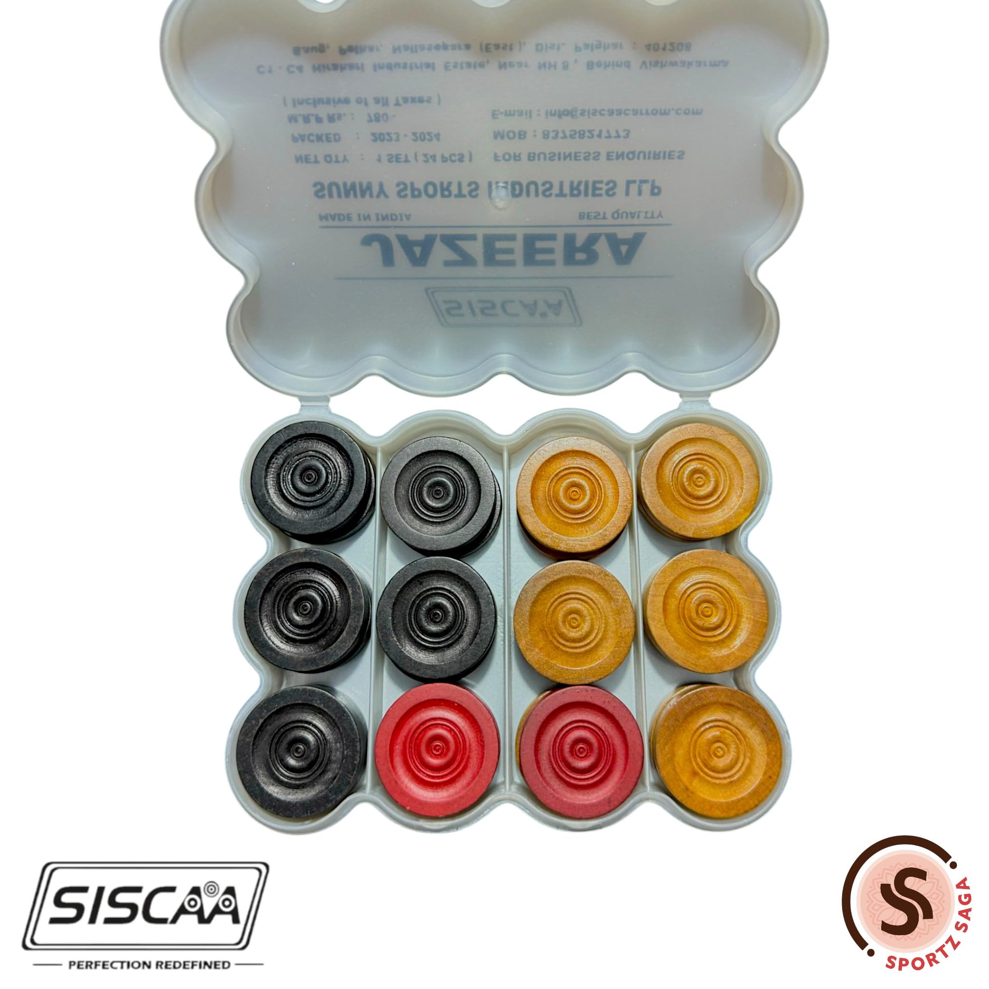 Sportz Saga Siscaa Jazeera Coin Set – Premium Carrom Coins for Professional  Play, Smooth Glide, Durable, Ideal for Tournaments & Home Use : Amazon.in:  Toys & Games