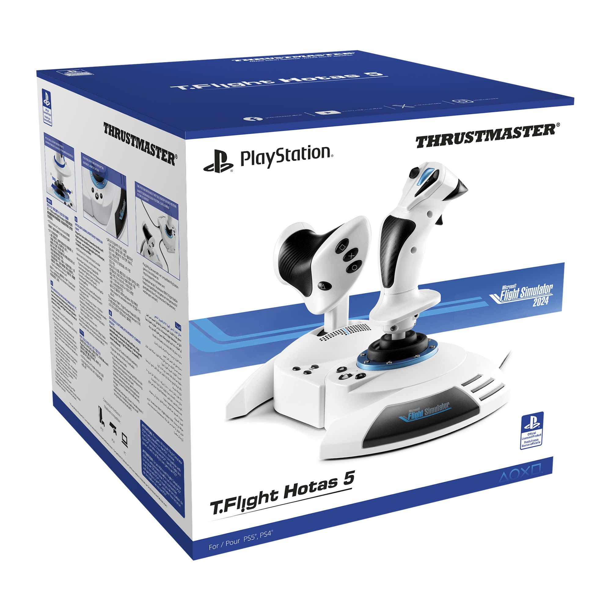 Thrustmaster T.Flight Hotas 5 Microsoft Flight Simulator Edition - Joystick de Vuelo, Mando de Potencia y Controlador de Simulación con Licencia Oficial de Microsoft Flight Simulator para PS5, PS4, PC