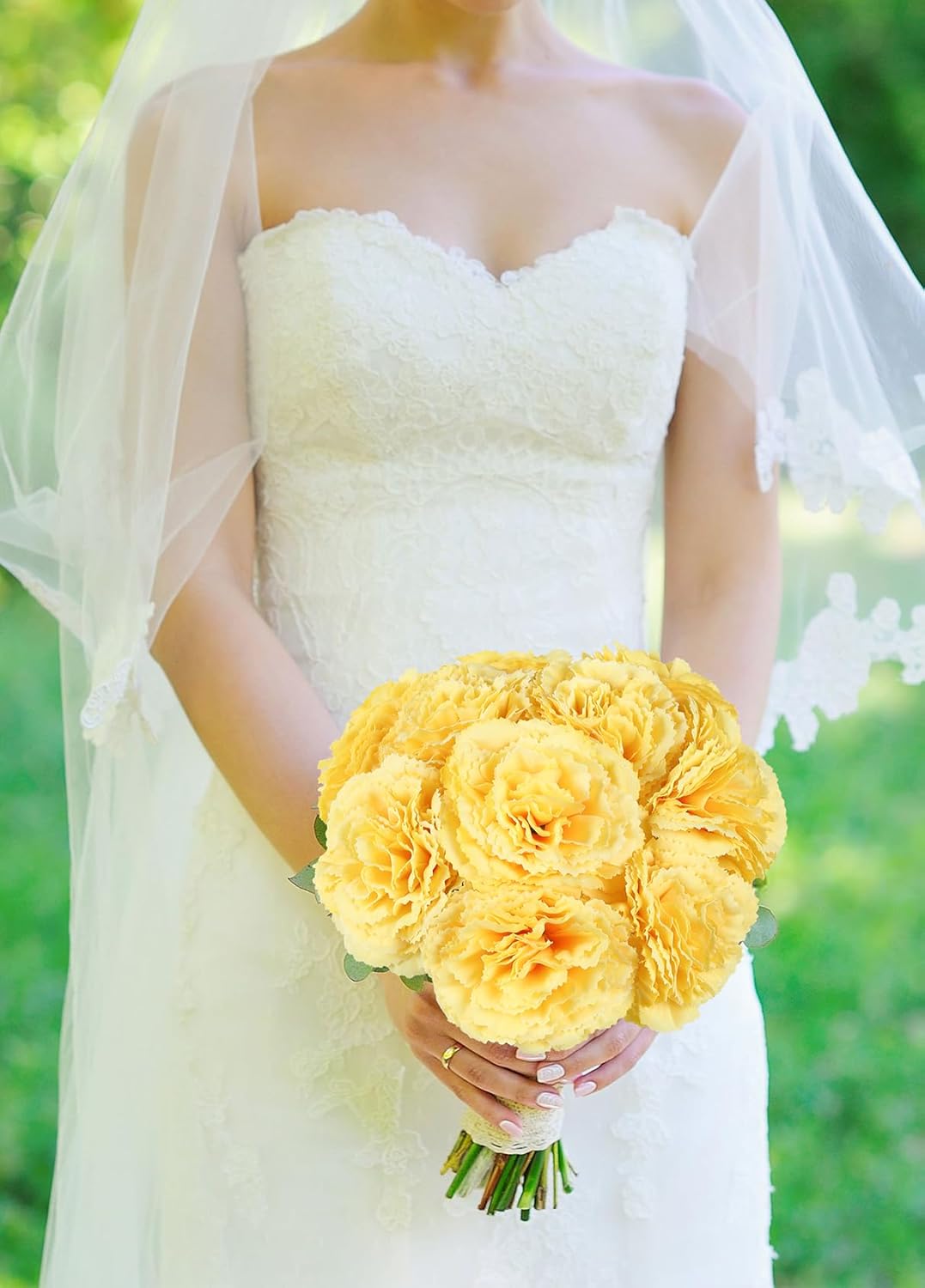 IPOPU Yellow Carnations Artificial Flowers 10PCS Small Faux Flowers 11.4" Fake Carnations Silk Flowers for Home Decor Indoor Easter Decorations Floral Arrangement (Yellow) - Image 6