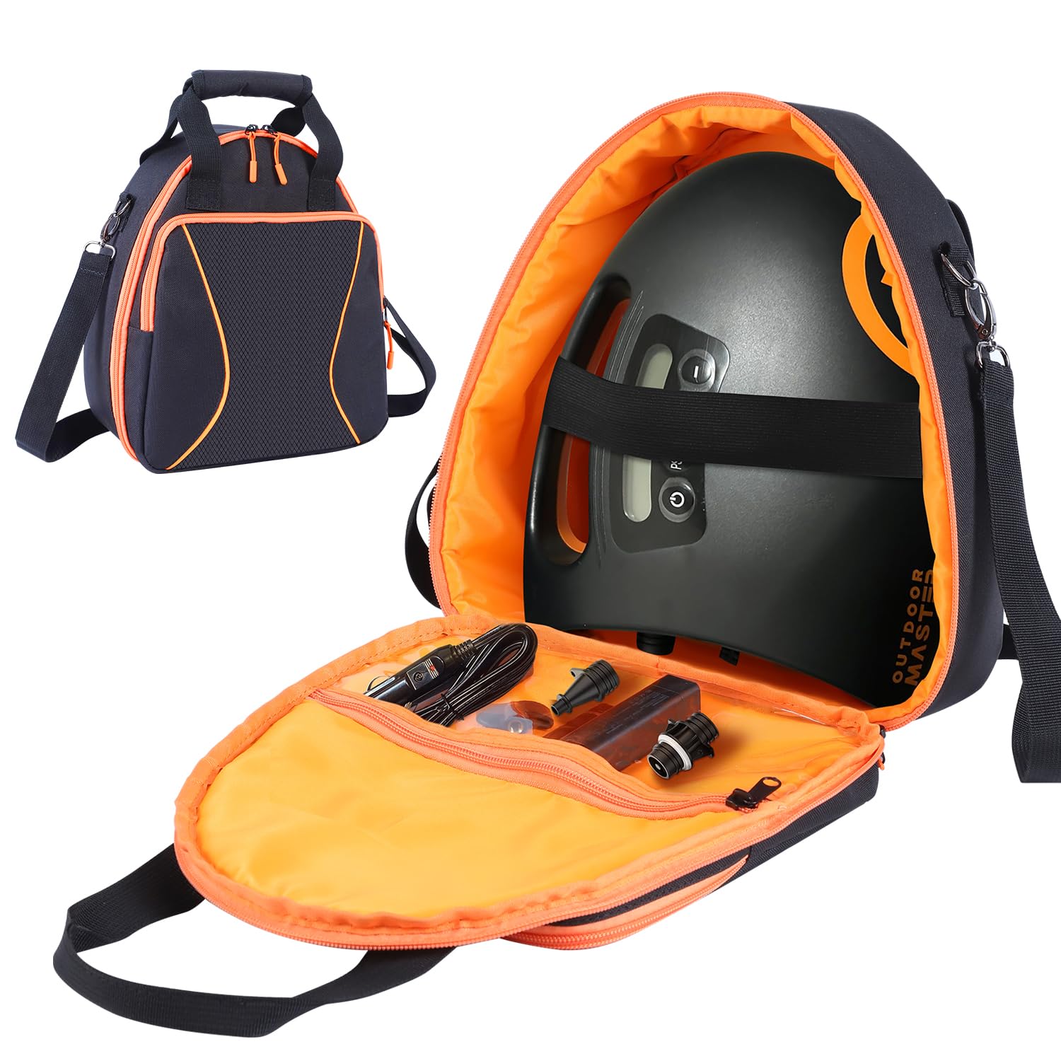 Aufbewahrungstasche kompatibel mit OutdoorMaster SHARK/Dolphin SUP-Pumpe, tragbare Tragetasche für elektrisches Paddelboard-Zubehör, große Tasche und weicher Griff (nur Tasche), Schwarz, ‎One