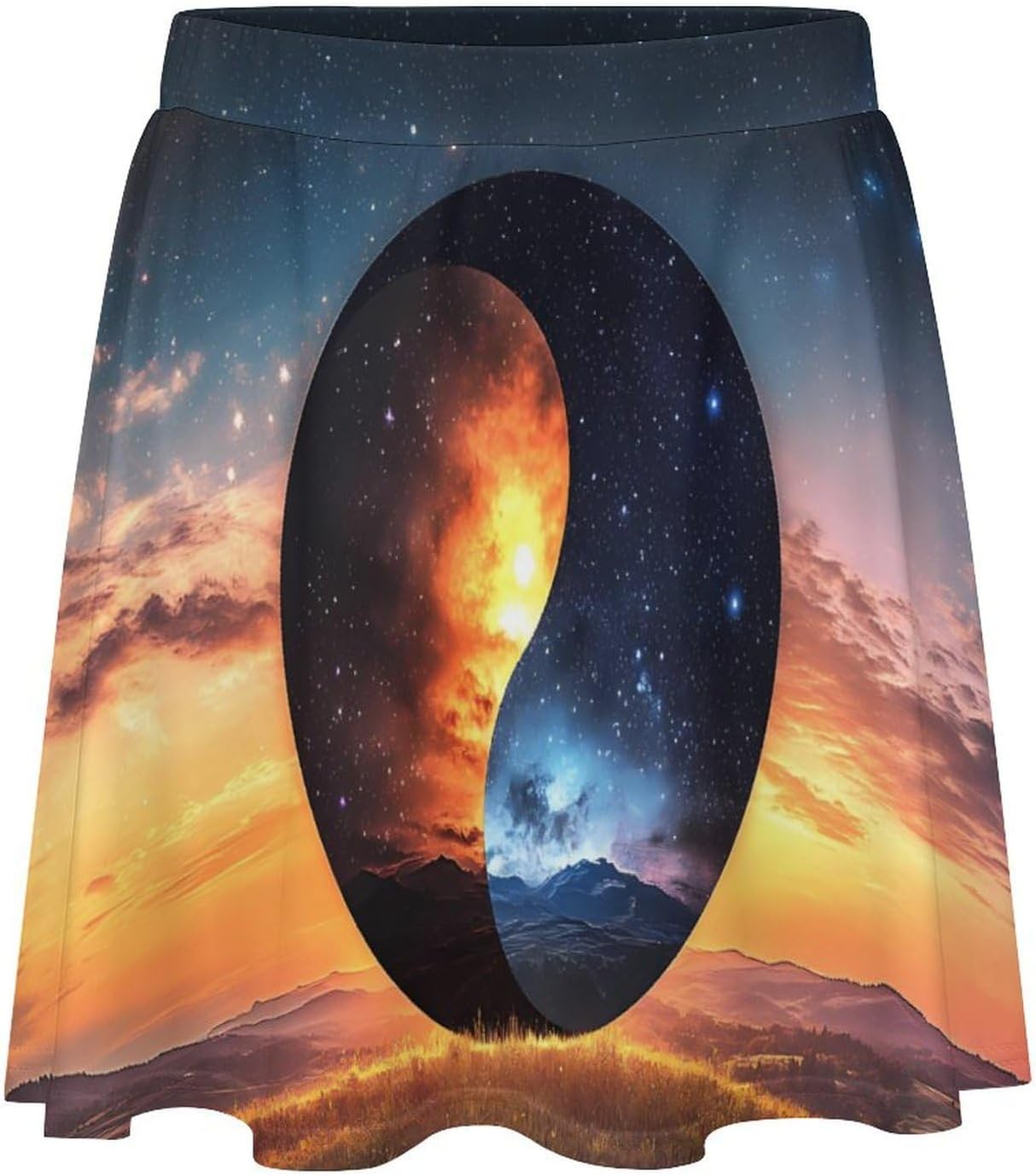 Yin Yang Sun And Moon Women Tennis Skirt Print Golf Skirts Mini Casual Workout Skorts