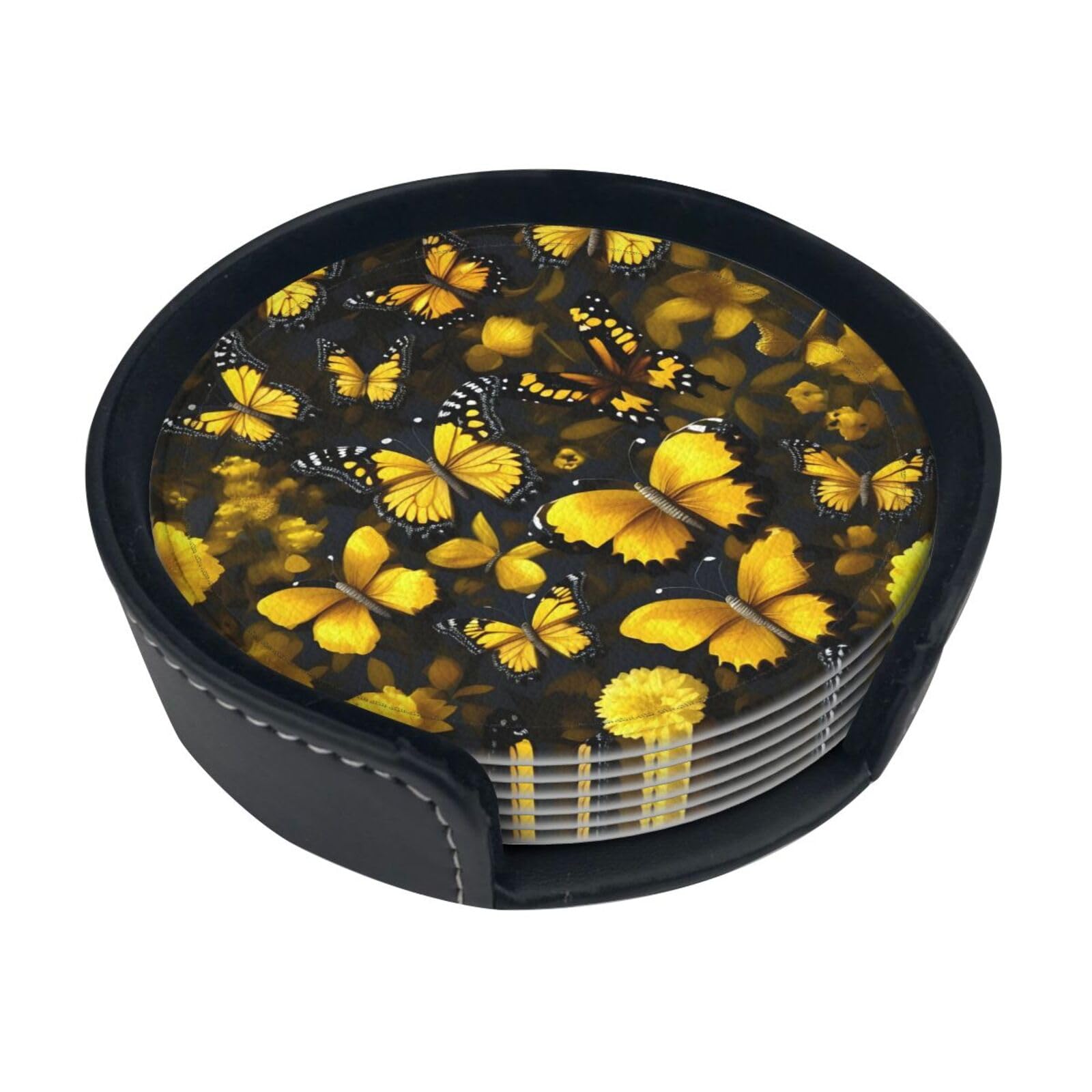 Dessous de verre fleurs jaunes pour apéritifs et décoration de table chaleureuse