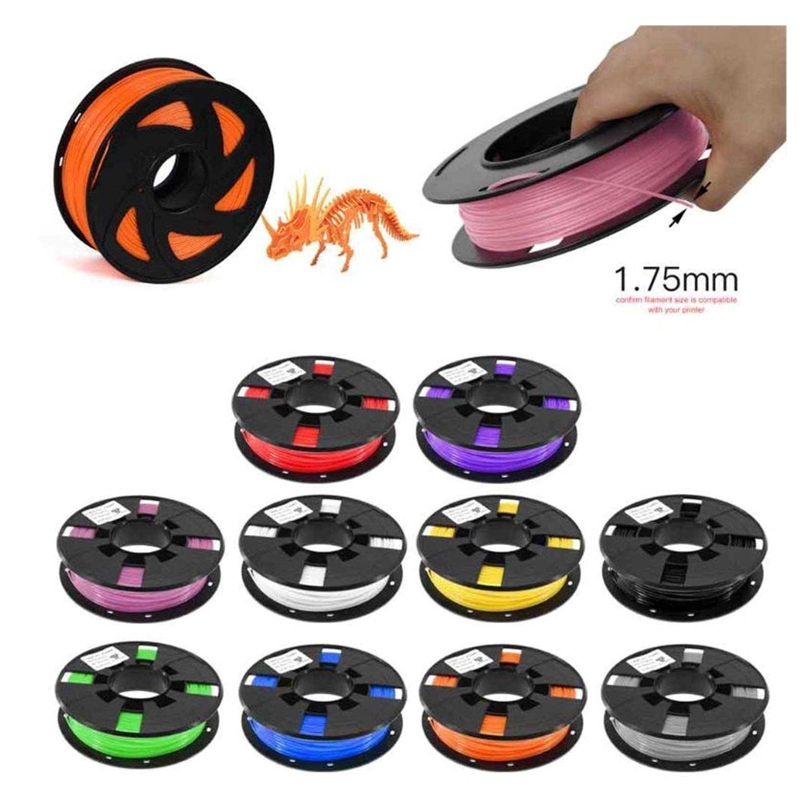 1 kg/Rolle 3D-Drucker-Filament PETG Pro, 1,75 mm +/-0,05 mm, Kunststoff-Filament-Verbrauchsmaterialien PETG-Material, geeignet für FDM-3D-Drucker (Farbe: Orange)