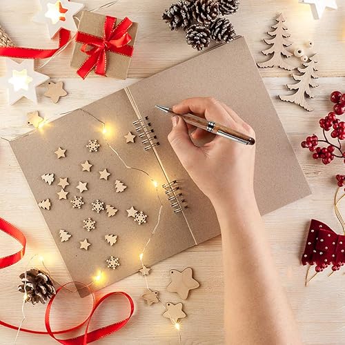 Miniatura 3 de Juego de 2 bolígrafos de madera, bolígrafos de madera elegantes y bolígrafos de punta redonda para hombres, 4 recambios de tinta adicionales (2