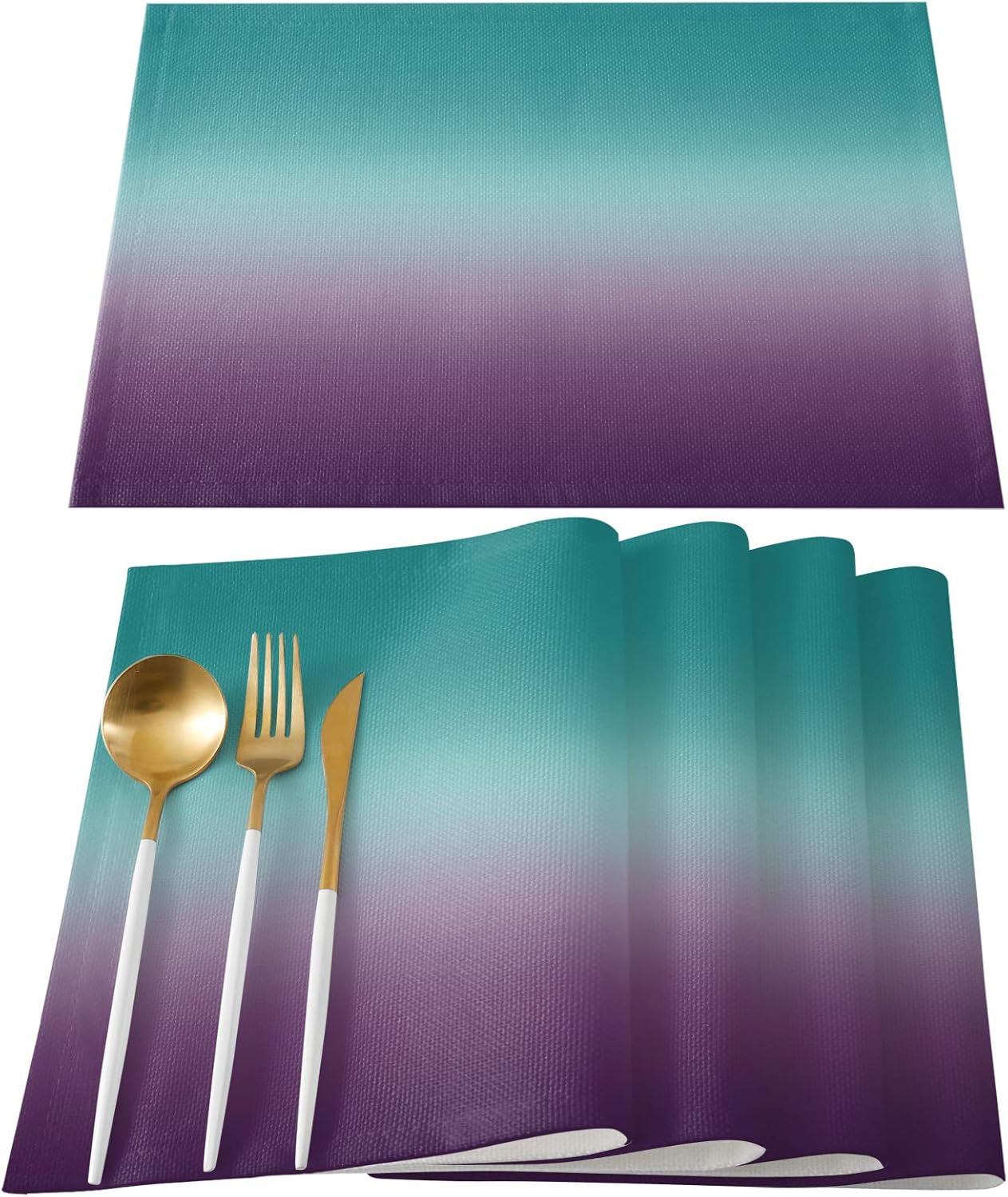 Big buy store Placemats Turquoise Purple Gradient Color Teal Ombre HeatResistant