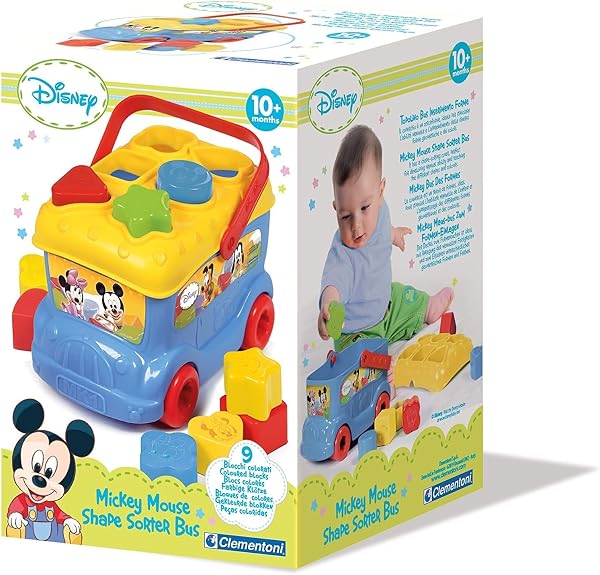 Clementoni - Bus des Formes Mickey Mouse - Jouet d'Éveil Bébé 10 Mois+ - Apprentissage des Formes et Couleurs - Disney - Idée Cadeau Enfant - 4