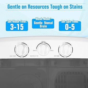 Superday 18 Lbs Portable Washing Machine with Longer Hose