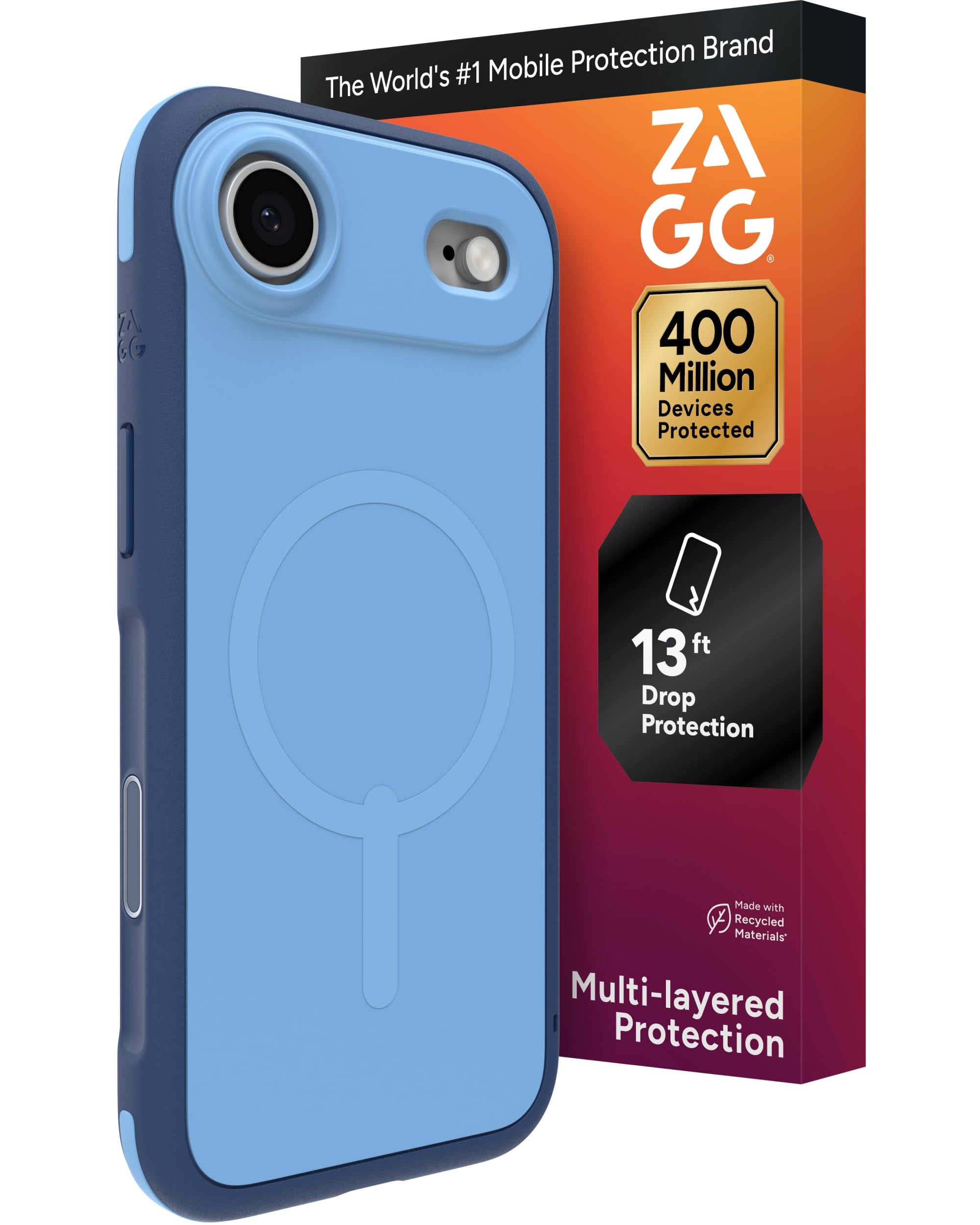 ZAGG Sedona Snap Case for iPhone Air - Blue Royal Ember, Drop Protection (13ft/4m), Graphene-Reinforced Multi-Layer Protection, MagSafe Phone Case with Impact-Absorbing Bumpers, Slim &amp; Lightweight