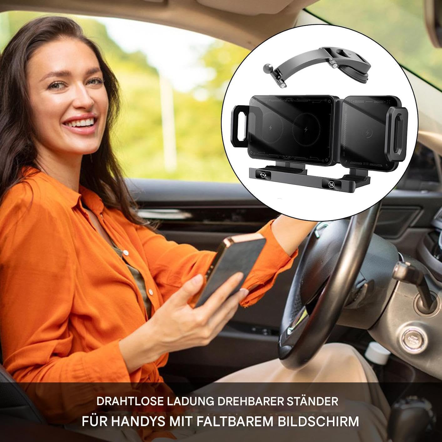 Caricabatterie Wireless Per Auto 15W Ricarica Rapida Supporto Aria