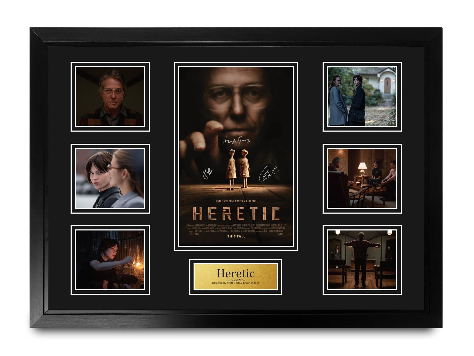 HWC Trading Heretic Podpisany Plakat Filmowy A2 Deluxe w Ramie