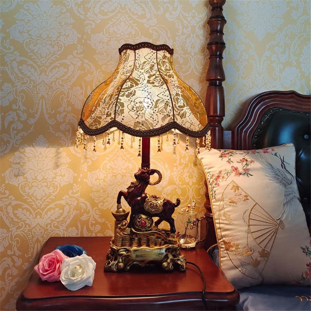 Lampe de Table LED rétro américaine créative et européenne avec Horloge, idéale pour Le Salon, la Chambre, Le Bureau, l'hôtel ou la Villa (Style 21)