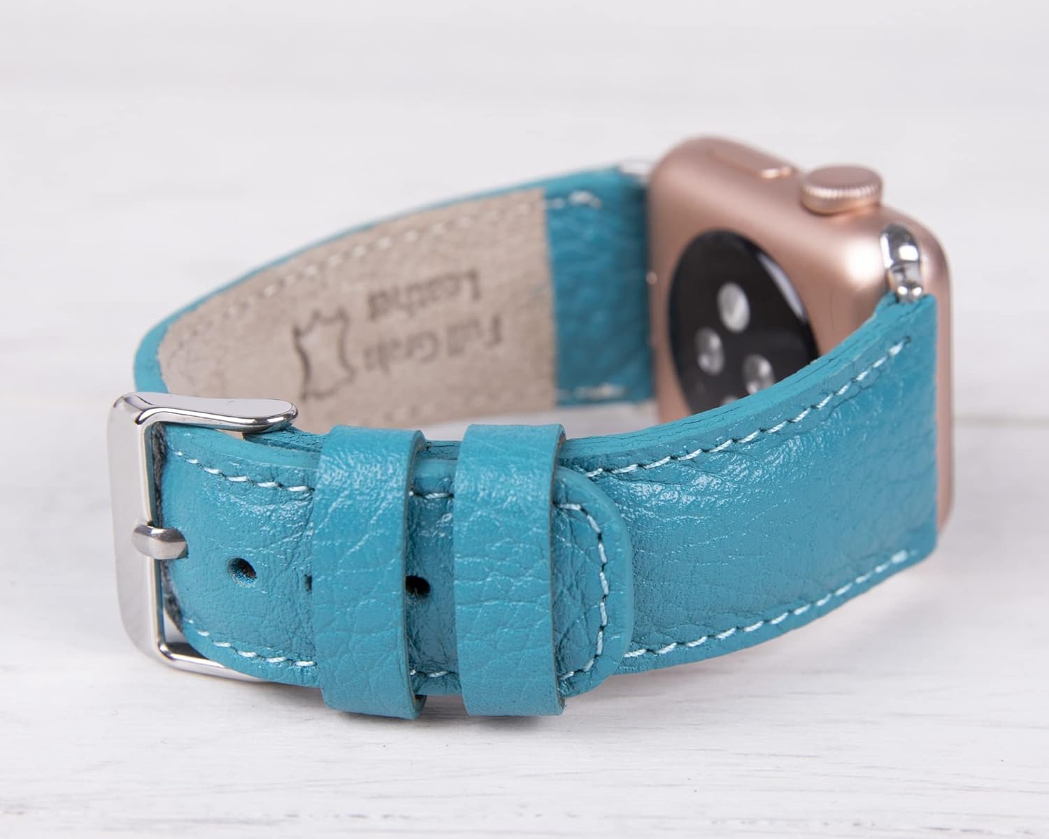 Genuine Leather Turquoise Band for Apple Watch series 1-10 & Ultra 1-2