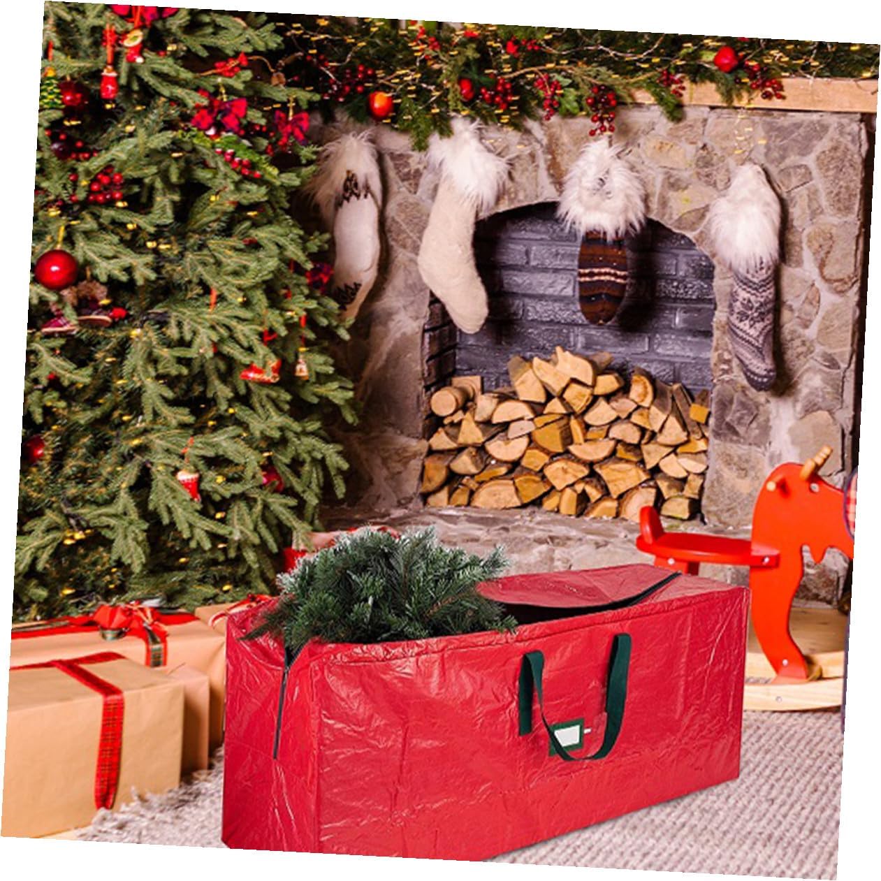 KALLORY Waterproof Christmas Tree Storage Bag with Handles, Large 165x38x76 Cm Party Storage Pouch Dustproof Organizer for Holiday Décor