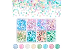 PH PandaHall 2104pcs 8 Colors Frosted Glass Seed Beads