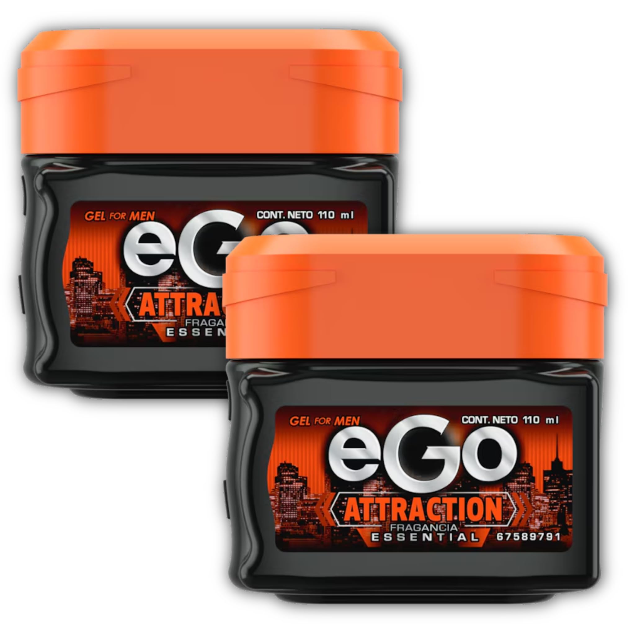 eGo Hair GEL For MEN ATTRACTION Fragancia Essencial - Pack of 2-110 ml - 3.71 FlOz - GEL eGo para Hombres - Look Perfecto y con Fragancia Masculina -