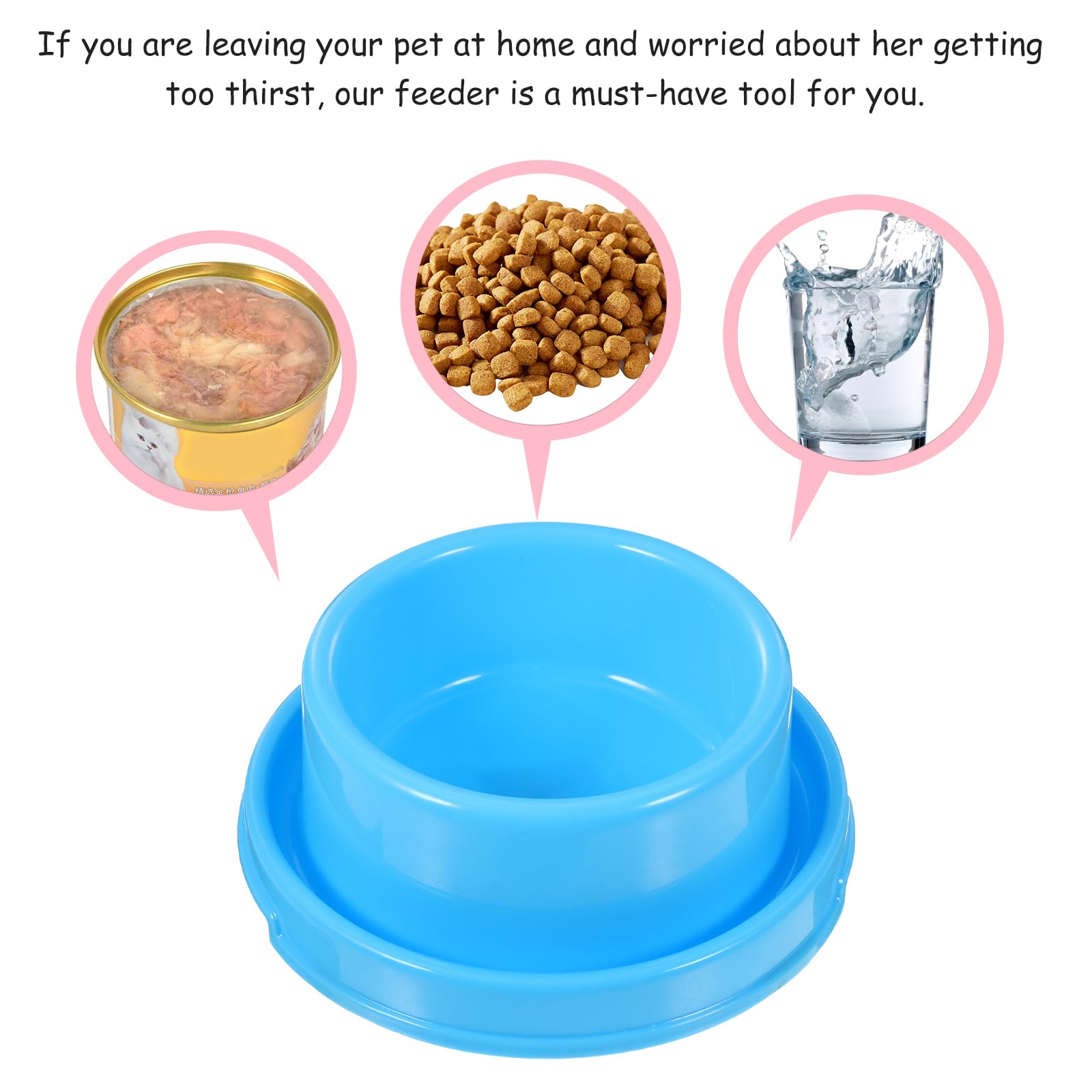 iplusmile Mangiatoia antiformiche – 3 ciotole per cani e gatti con gomma antiscivolo, ciotola per cani e gatti e anti trabocco, 18 x 7 cm