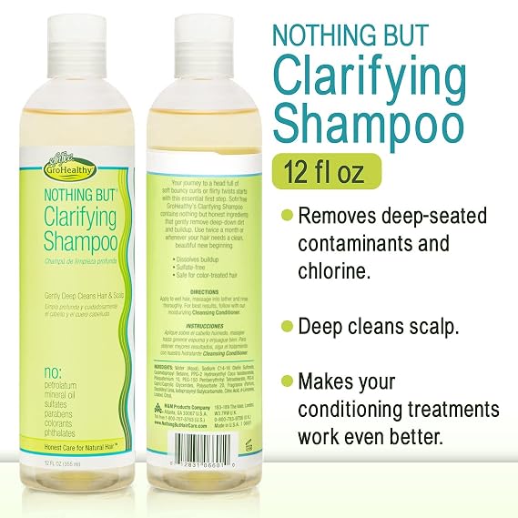 Clarifying Shampoo, Sulfate Free Detox - 12 fl oz | Removes buildup and excess oil from strands. Deep cleans hair and scalp for a refreshed feel without sulfates or parabens.