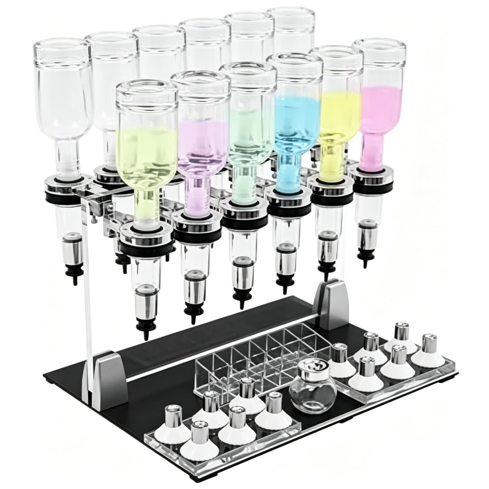 ZHENYUWANG Manual Perfume Dispenser, Liquid Filling Machine Transfer Tool, Manual Dispenser Kit, Adjustable Pump Head And Test Cup, Suitable For Shops, Laboratories And Bars