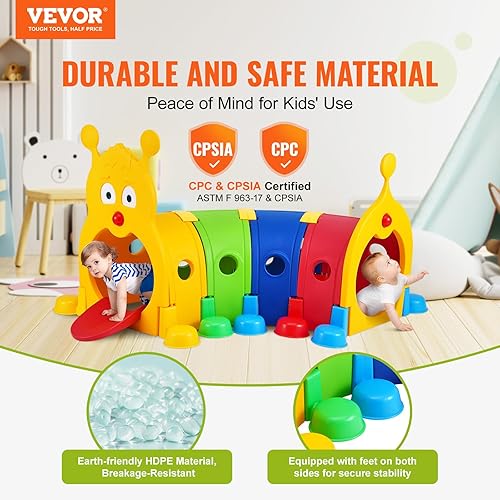 Miniatura 2 de VEVOR Túnel de oruga para niños, escalada y gateo en interiores y exteriores, equipo de juego para niños pequeños, niños, niñas, bebés de 3 a 6